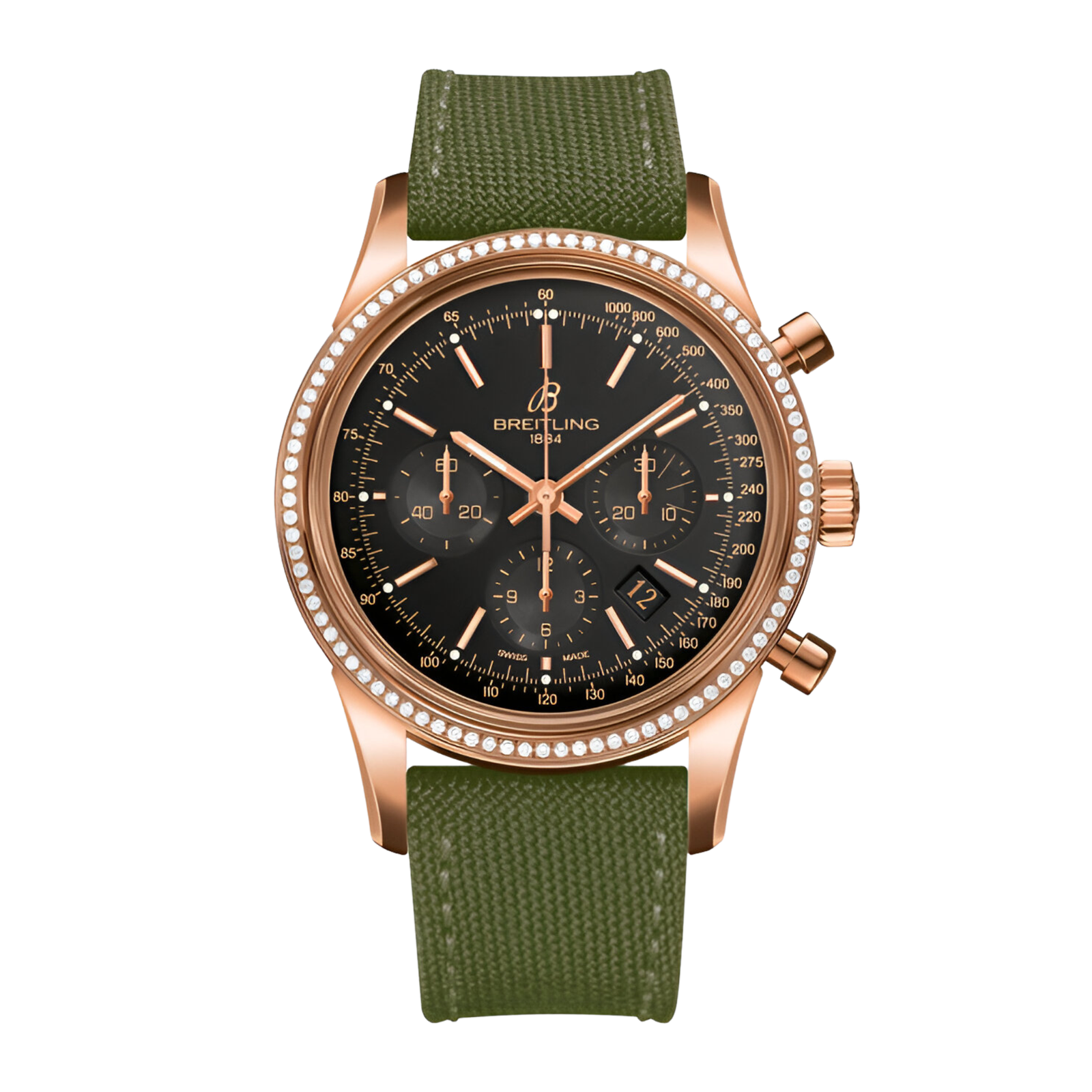 958bbc058b773719033b332ba10322d7.png Transocean Chronograph Rose Gold Black Dial 43mm - Image 1