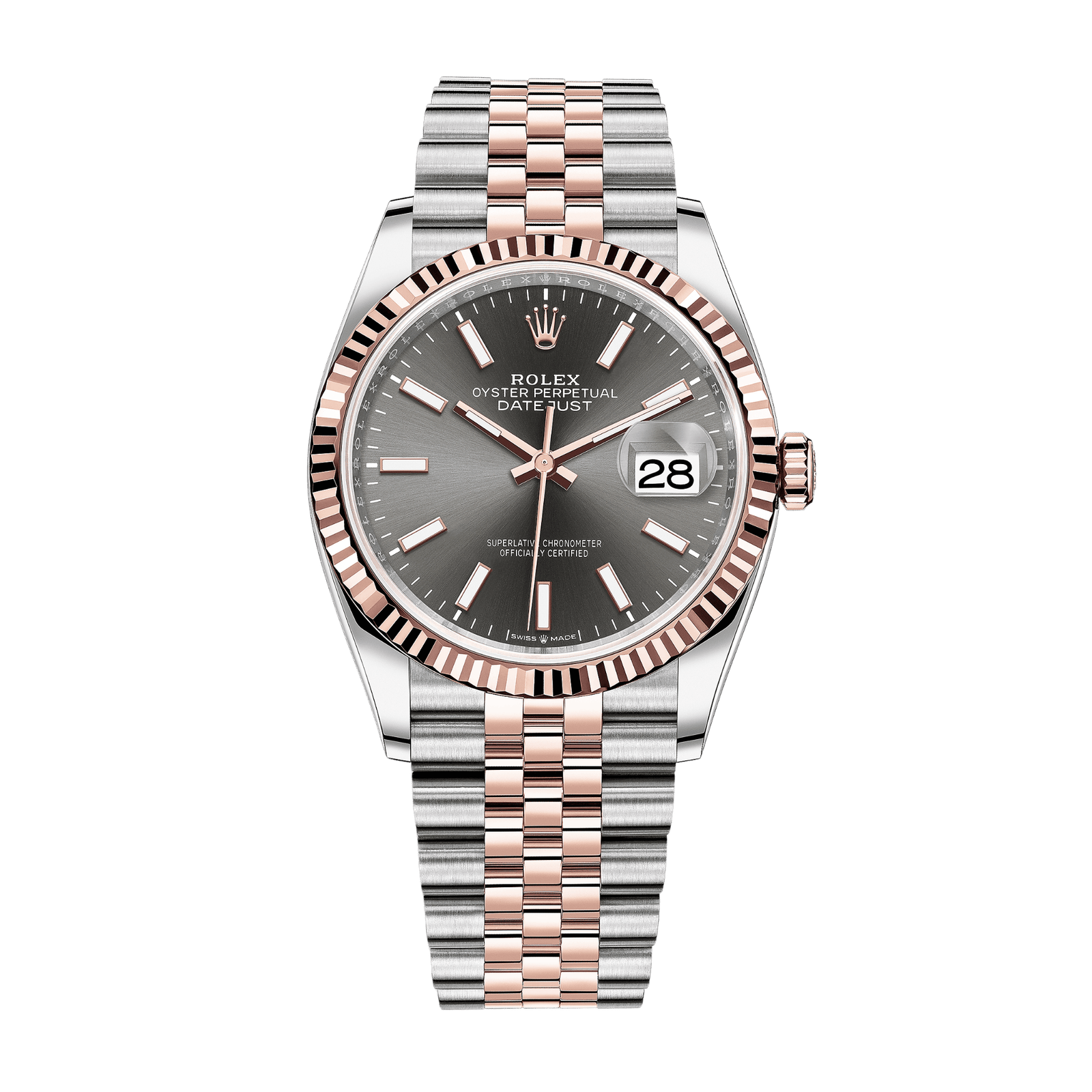 95c10a5339ecf910fe5e1faac524f7e2.png Datejust Rose Gold & Steel Grey Dial 36mm - Image 1