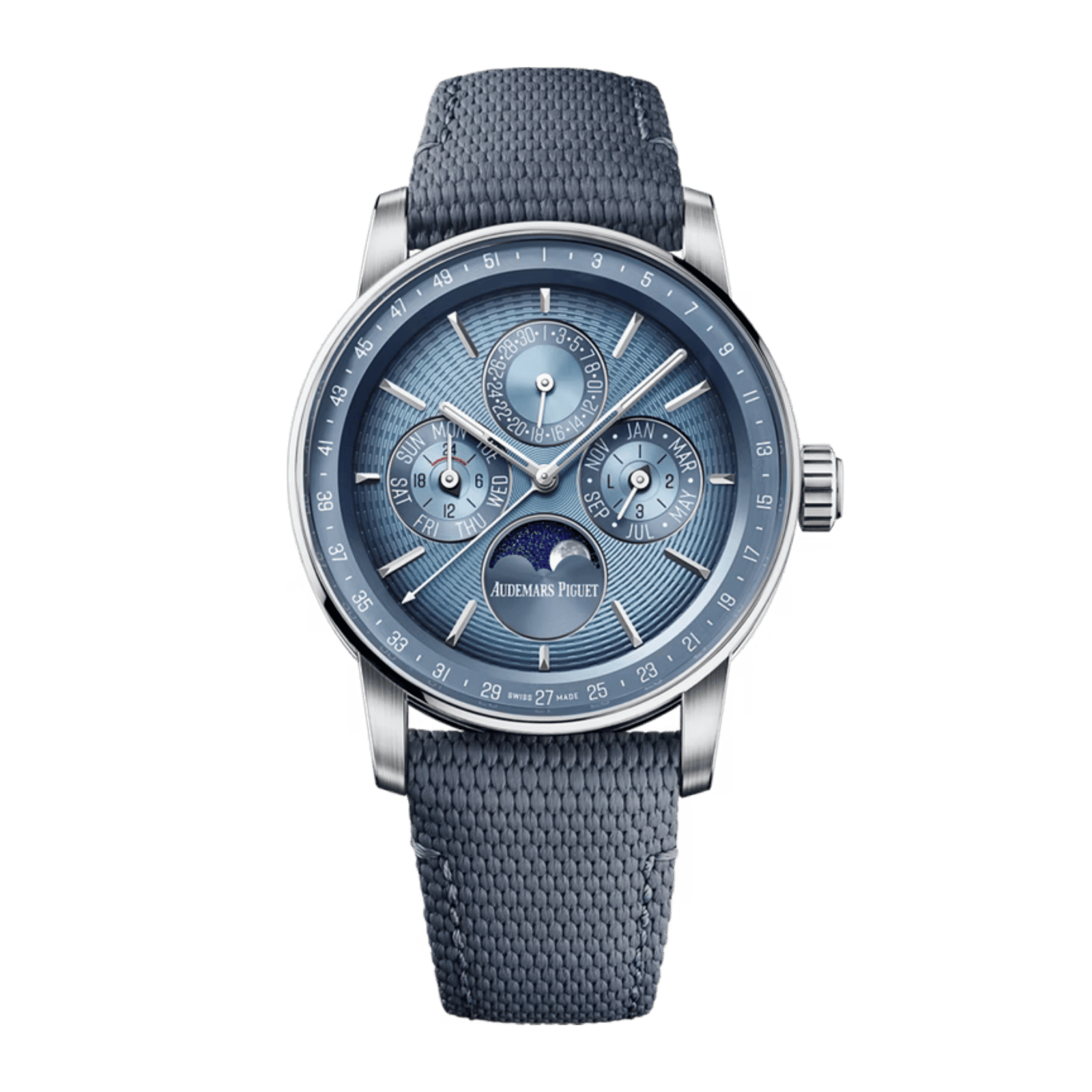 9ac2c8f76156cea6034e802167d753e3.png Code 11.59 Perpetual Calendar White Gold Ice Blue Dial 41mm - Image 1