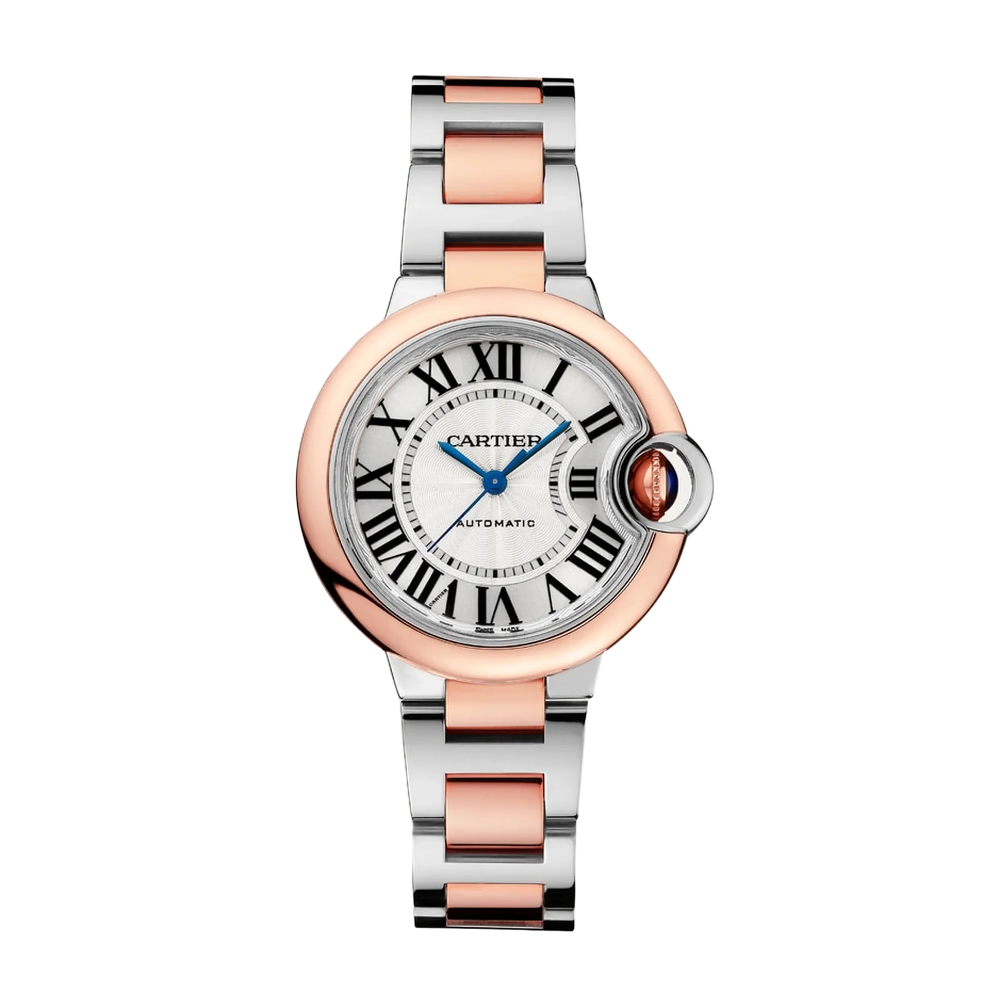 9d9edf0836c33962f736e4f26c107997.webp Ballon Bleu de Cartier Rose Gold & Steel Silver Dial 33mm - Image 1