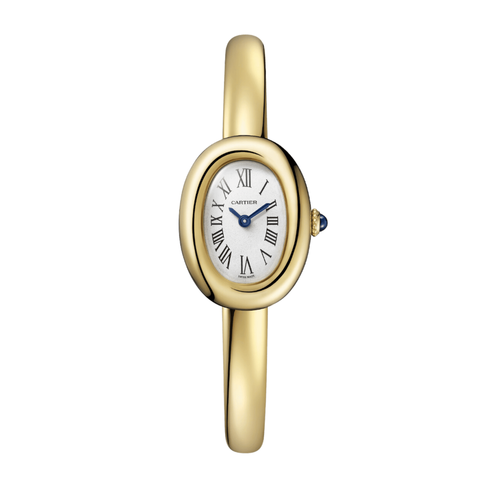 9fc5d1bbdbe5cd17f130d66a1064e88e.png Baignoire de Cartier Size 16 Yellow Gold Silver Dial 18mm - Image 1