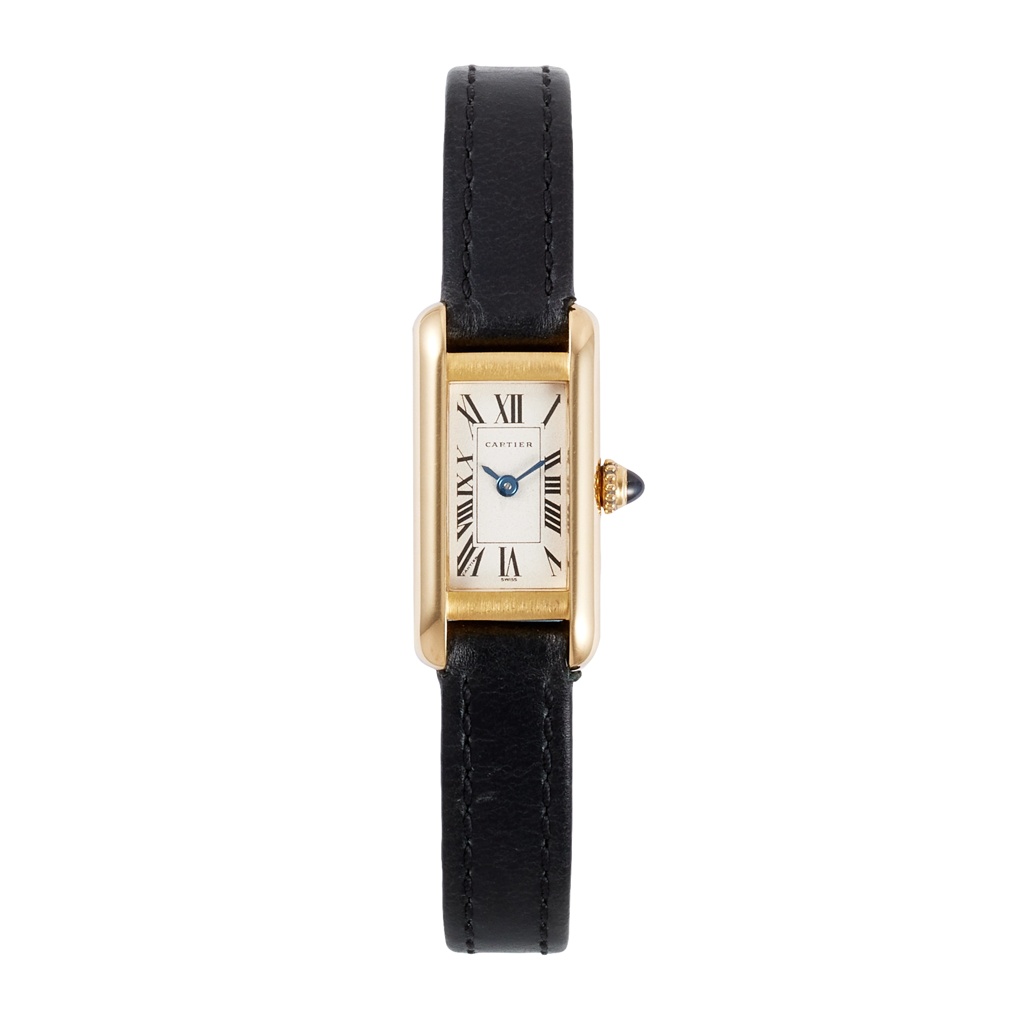 a24b73f6925a114e3efc478a6b78c8e5.webp Tank Mini Allongée Quartz Yellow Gold White Dial 28mm - Image 1