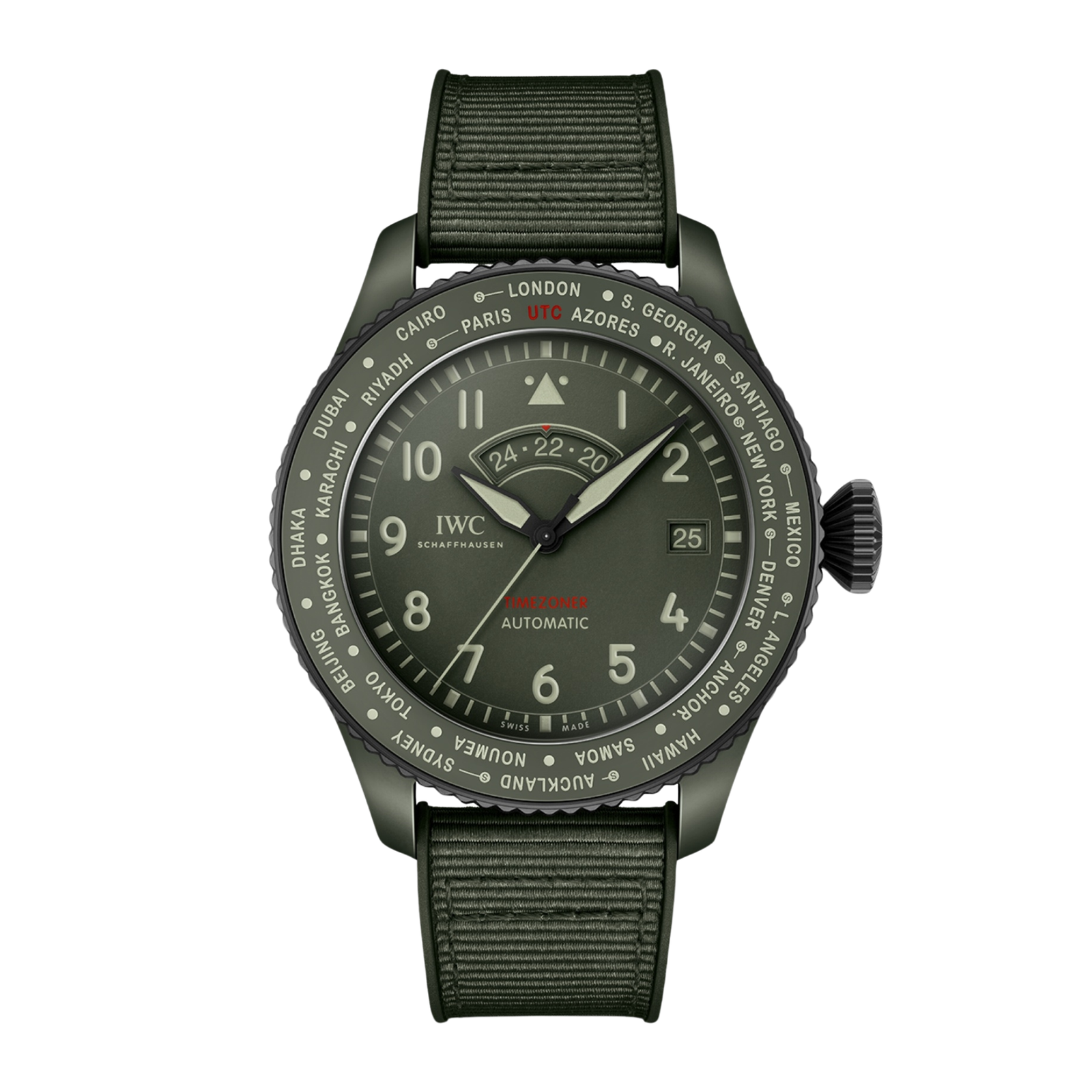 a595363c0d495ecdf44d8aecd8b03bc1.png Pilot’s Watch Timezoner Top Gun "Woodland" Ceramic Green Dial 46mm - Image 1