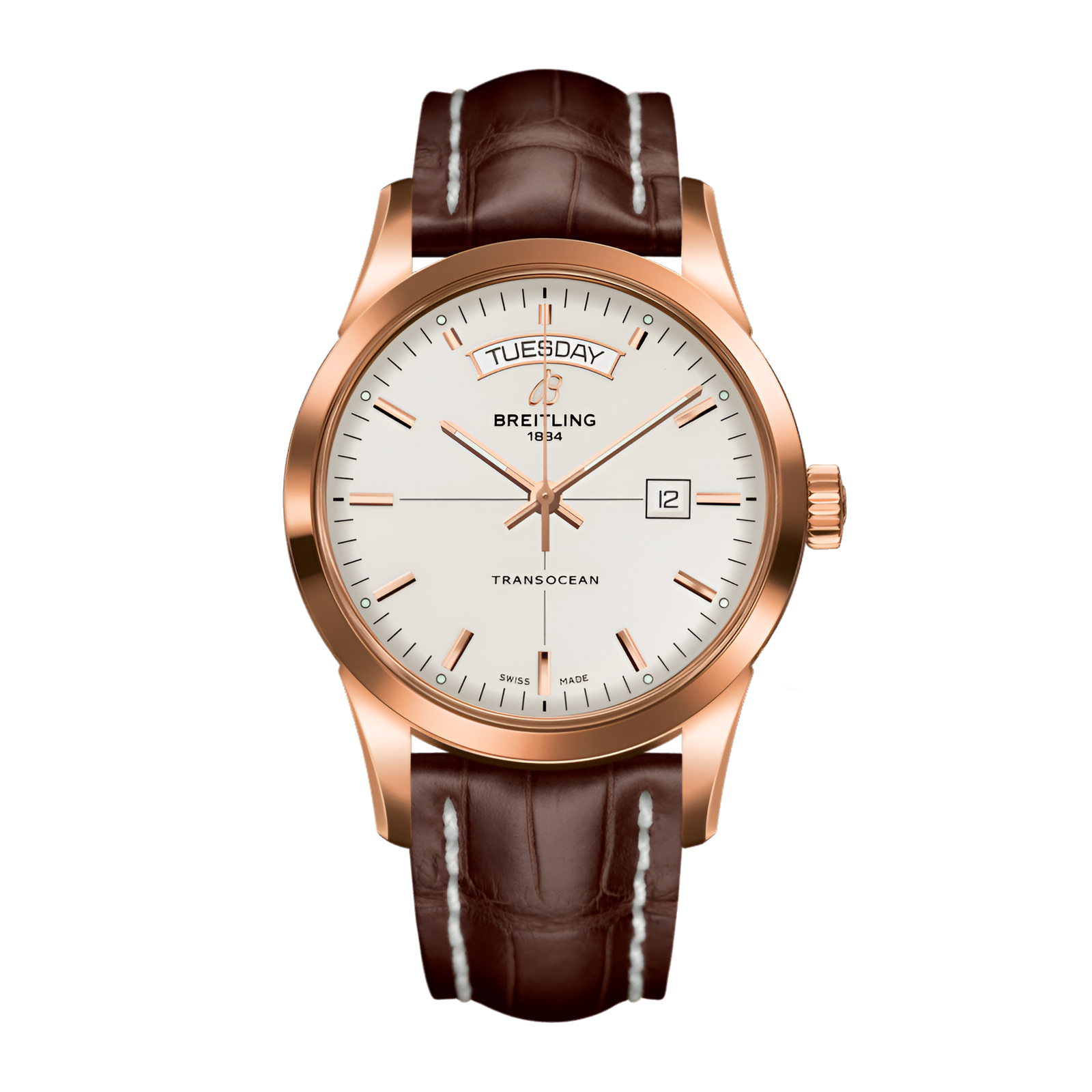 b3b304f7c74efef883569fe325b60904.png Transocean Day & Date Rose Gold Silver Dial 43mm - Image 1