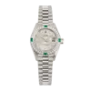 Vintage Lady Datejust White Gold Diamond & Emerald Silver Dial 26mm