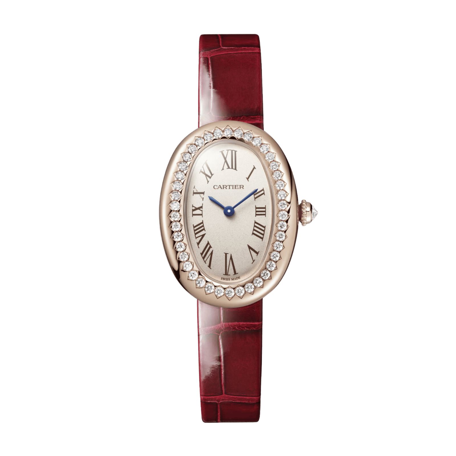 b8dfb16116bd49433c7f6874f01aee4e.png Baignoire de Cartier Rose Gold Diamond Silver Dial 23mm - Image 1