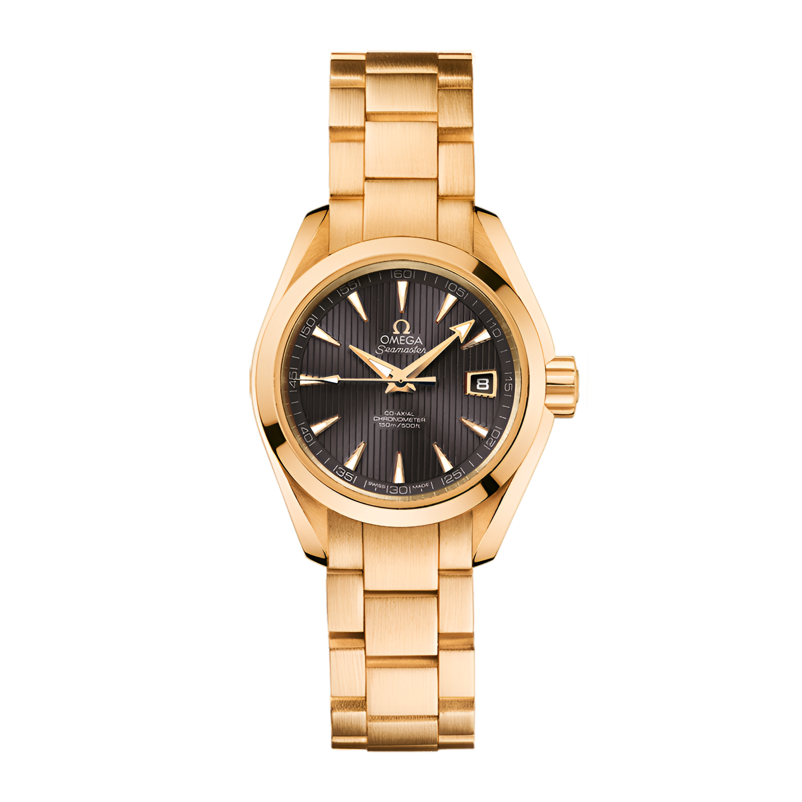 bc021f19284fc602c582387691d3bb6e.png Aqua Terra Yellow Gold Grey Dial 30mm - Image 1