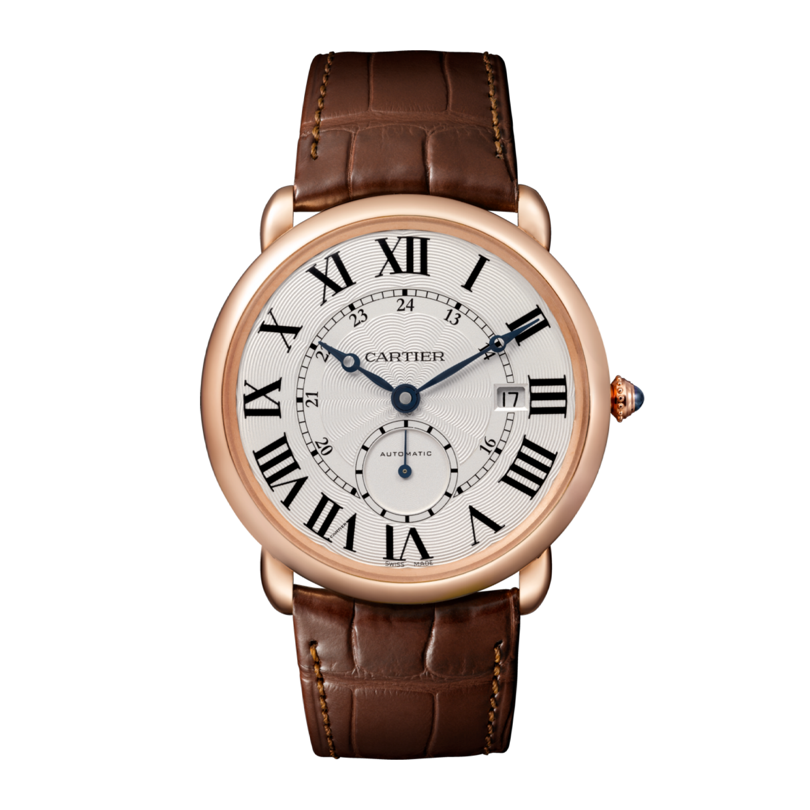 bcc02398bc812cf2dfd328d5d09048ae.png Ronde de Cartier Rose Gold Silver Dial 40mm - Image 1