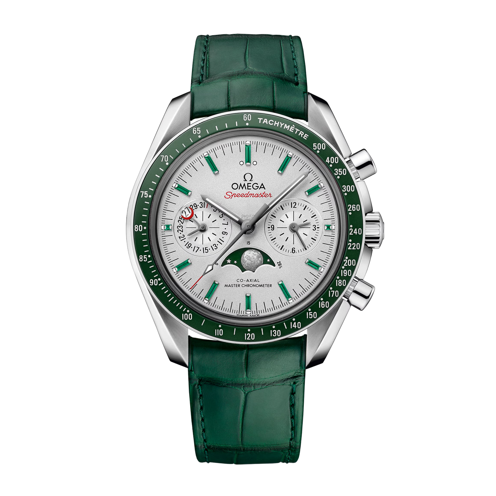 bcece9a85a2080a23582c813c20b1133.png Speedmaster Moonphase Chronograph Platinum Silver Dial 44mm - Image 1