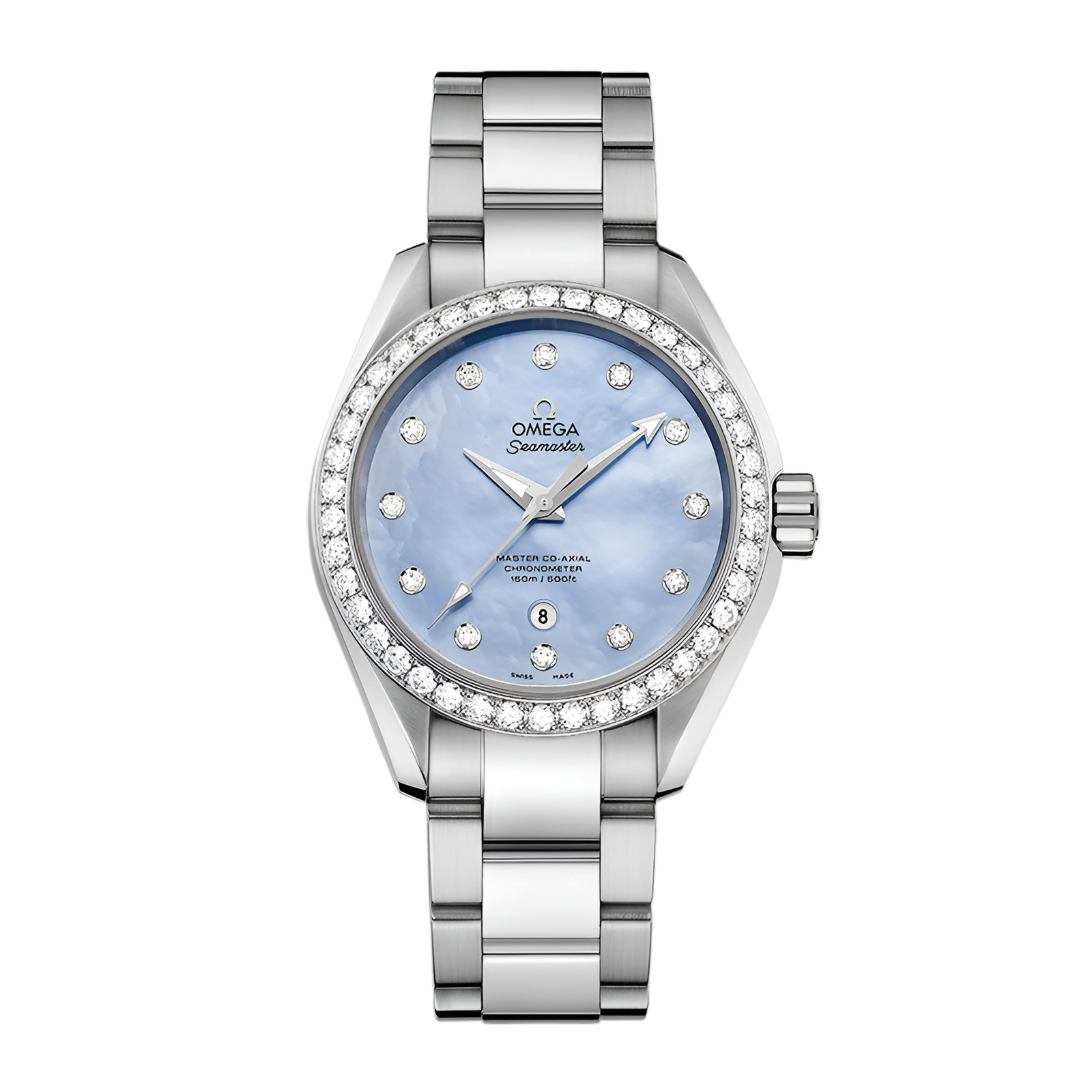 c1baea00a79fdb981c23d31a5725feff.png Aqua Terra Steel Diamond Blue Mother of Pearl Dial 34mm - Image 1