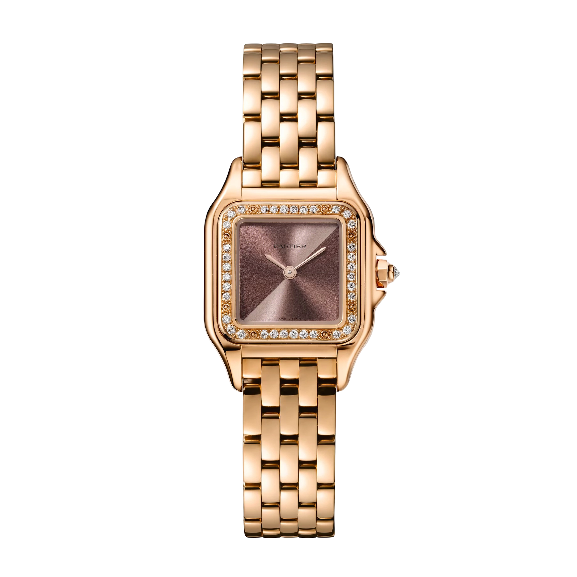 c2cdacdbca5b1c0a169527fd73bd38fe.webp Panthère de Cartier Rose Gold Diamond Brown Dial 22mm - Image 1