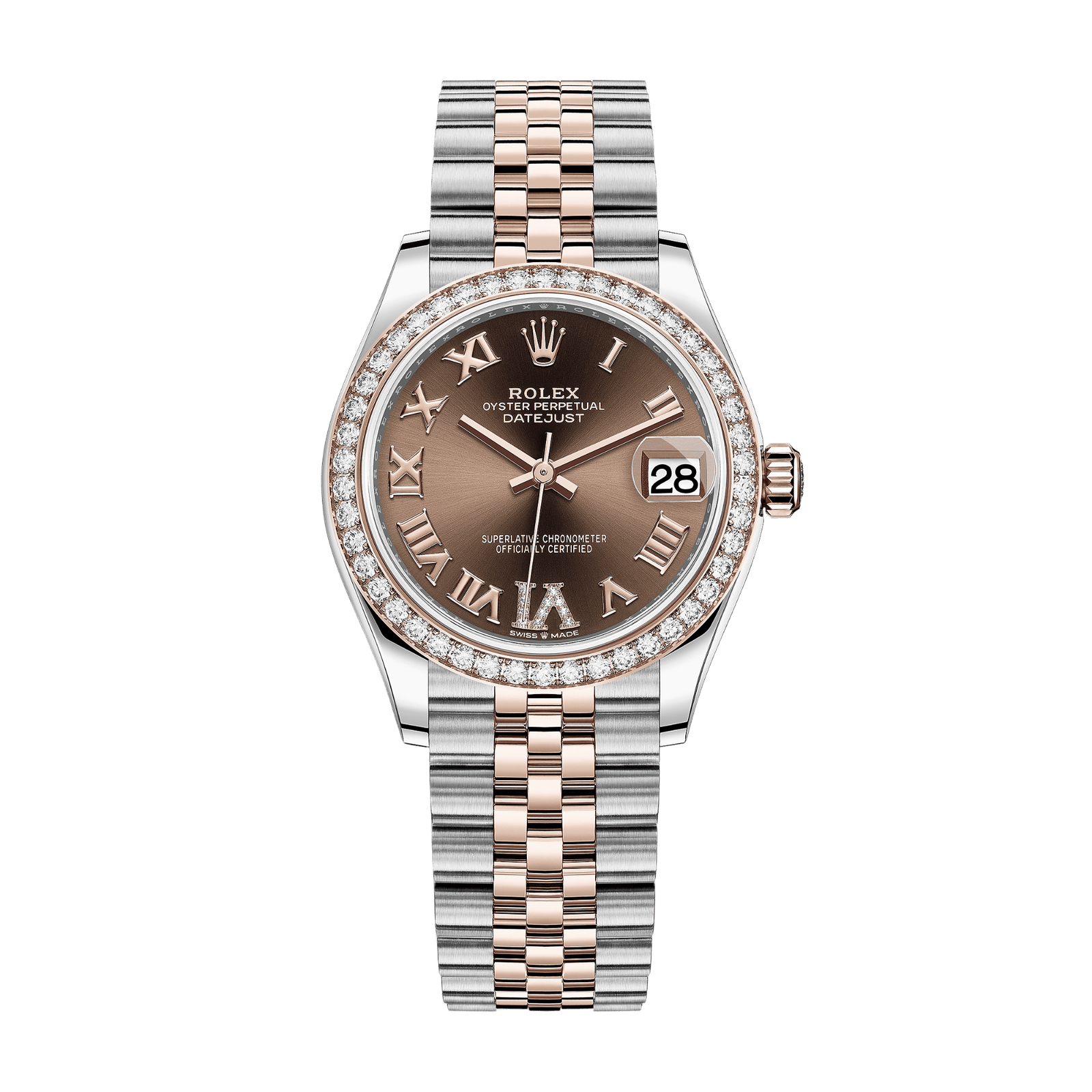 c655086773441adbc36c62dba1c62f11.png Datejust Rose Gold & Steel Diamond Brown Dial 31mm - Image 1