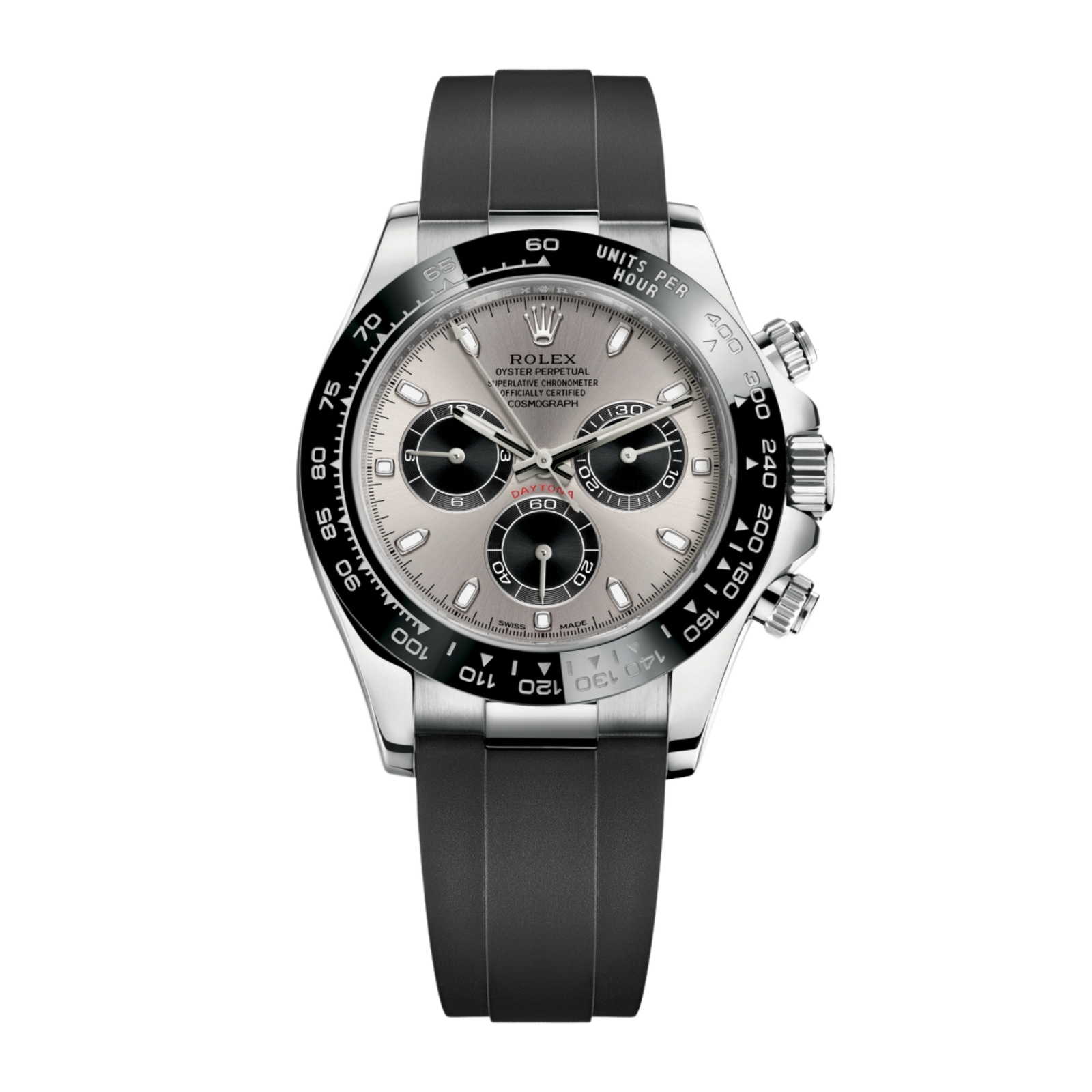 cf7cb402e0a1437721ae8917e944e037.png Daytona White Gold Oysterflex Silver Dial 40mm - Image 1