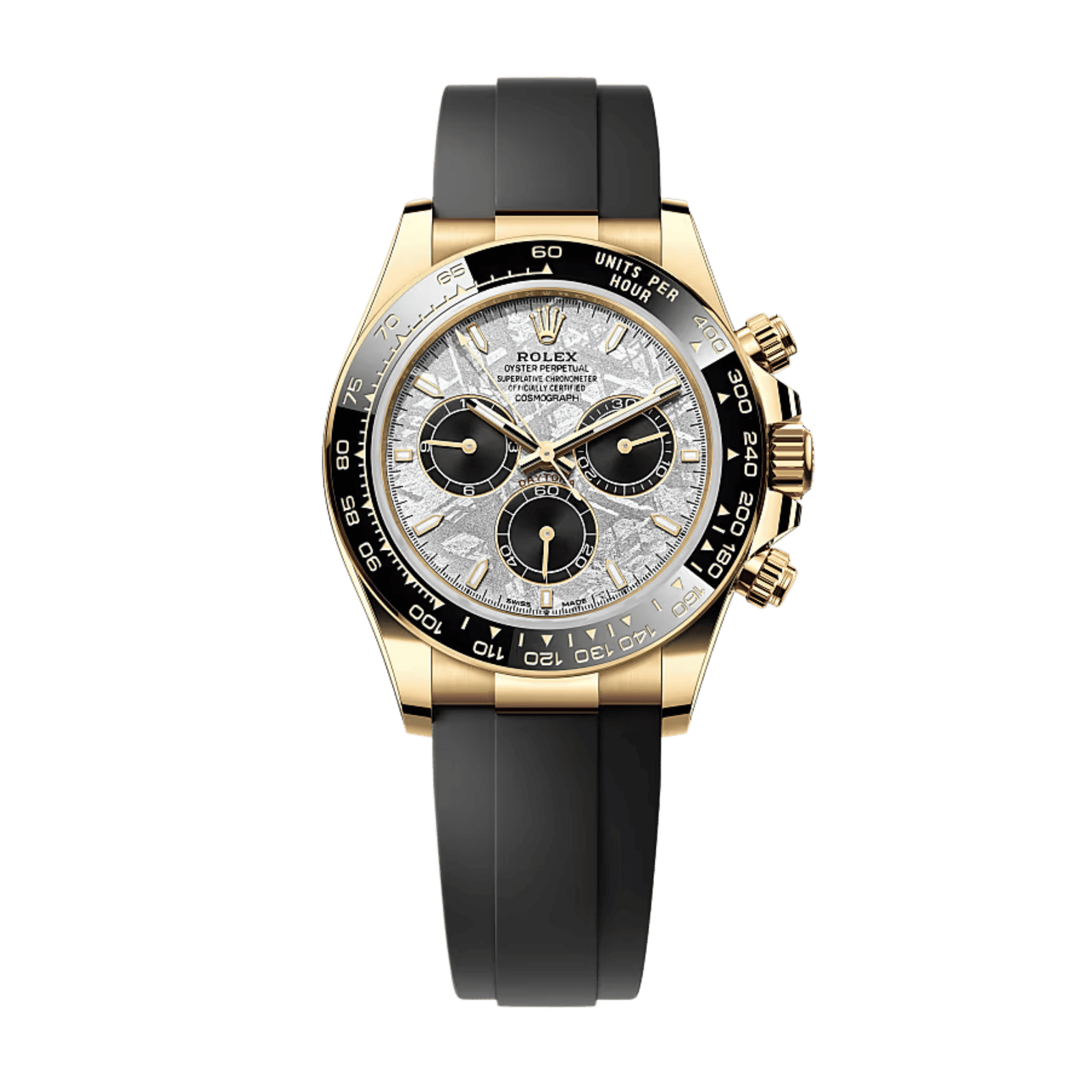 d29acf8b251cdb6b59893bfec93ff21e.png Daytona Yellow Gold Oysterflex Meteorite Dial 40mm - Image 1