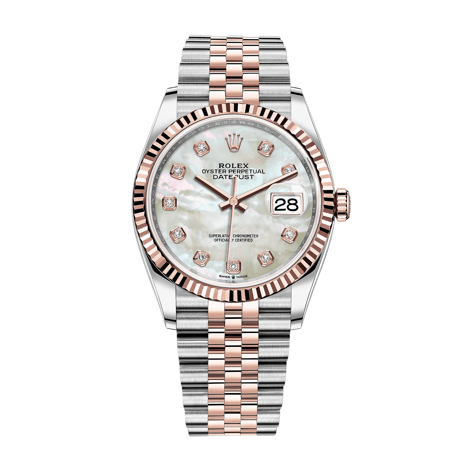 d2f80c061856ee57aedac1347fe0746a.png Datejust Rose Gold & Steel Jubilee Mother of Pearl Dial 36mm - Image 1