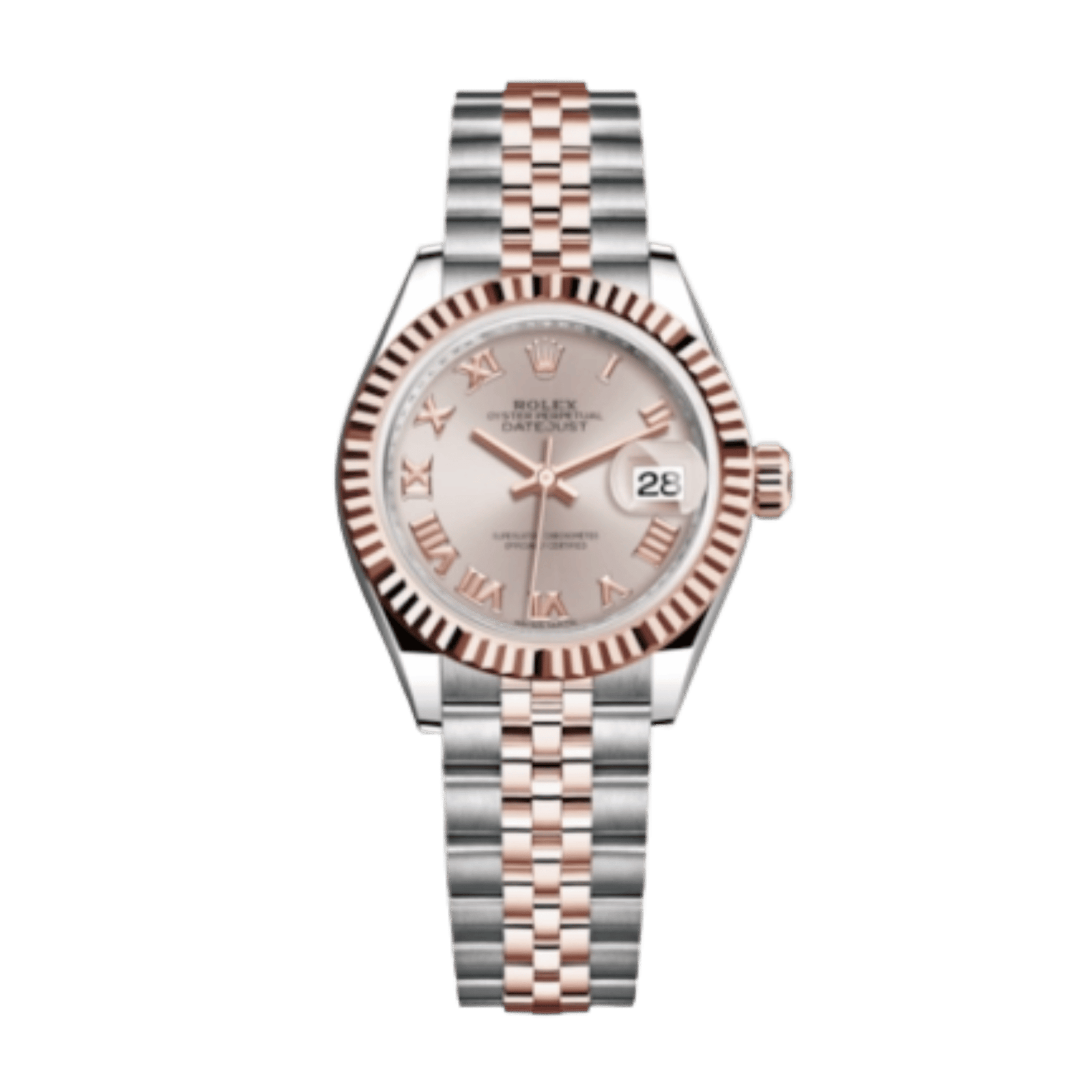 d5942d6411d2df8b2d229326fad4d7da.png Lady-Datejust Rose Gold & Steel Jubilee Pink Dial 28mm - Image 1