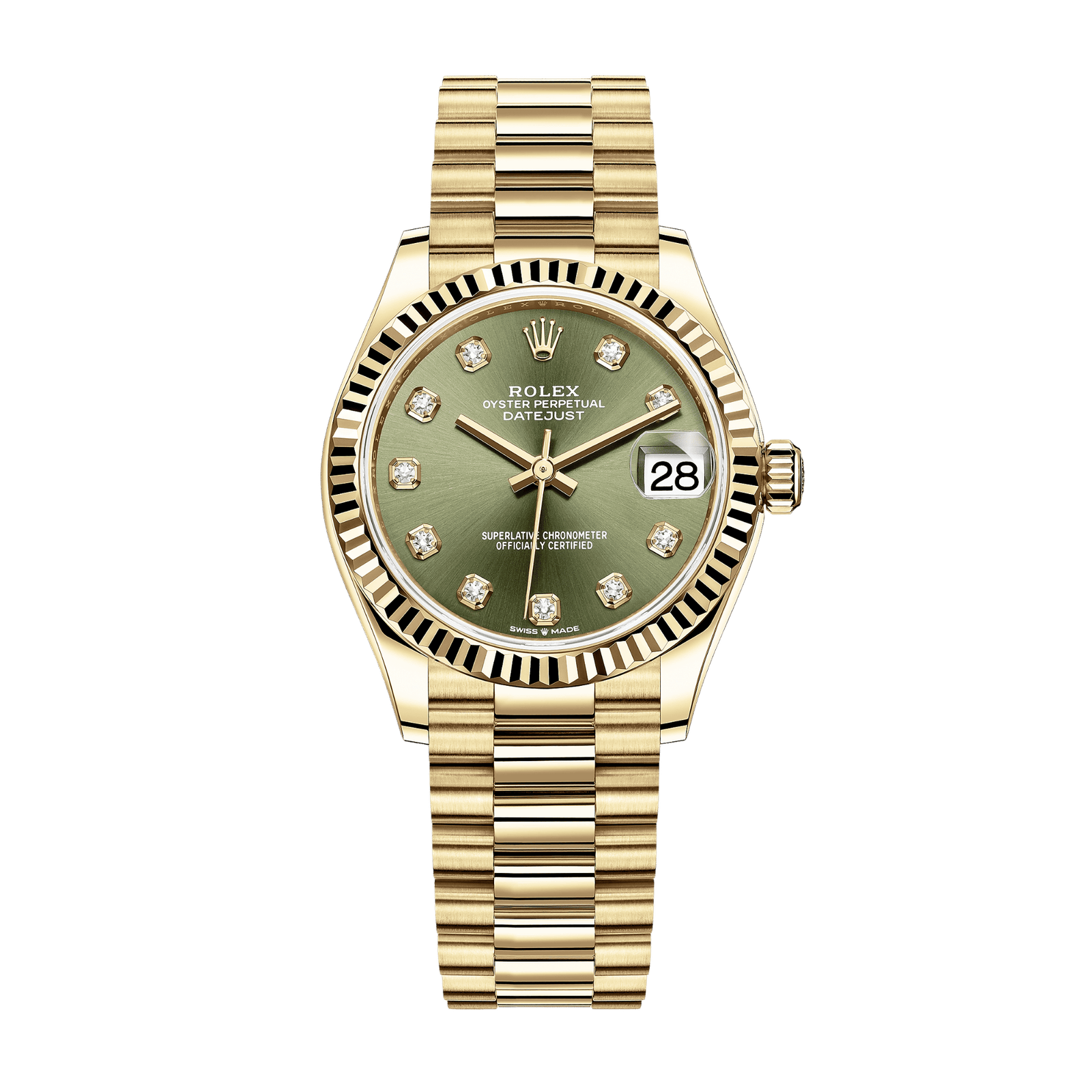 d8aeadb3fc77a1383281ac13b80c6b94.png Datejust Yellow Gold Green Dial 31mm - Image 1