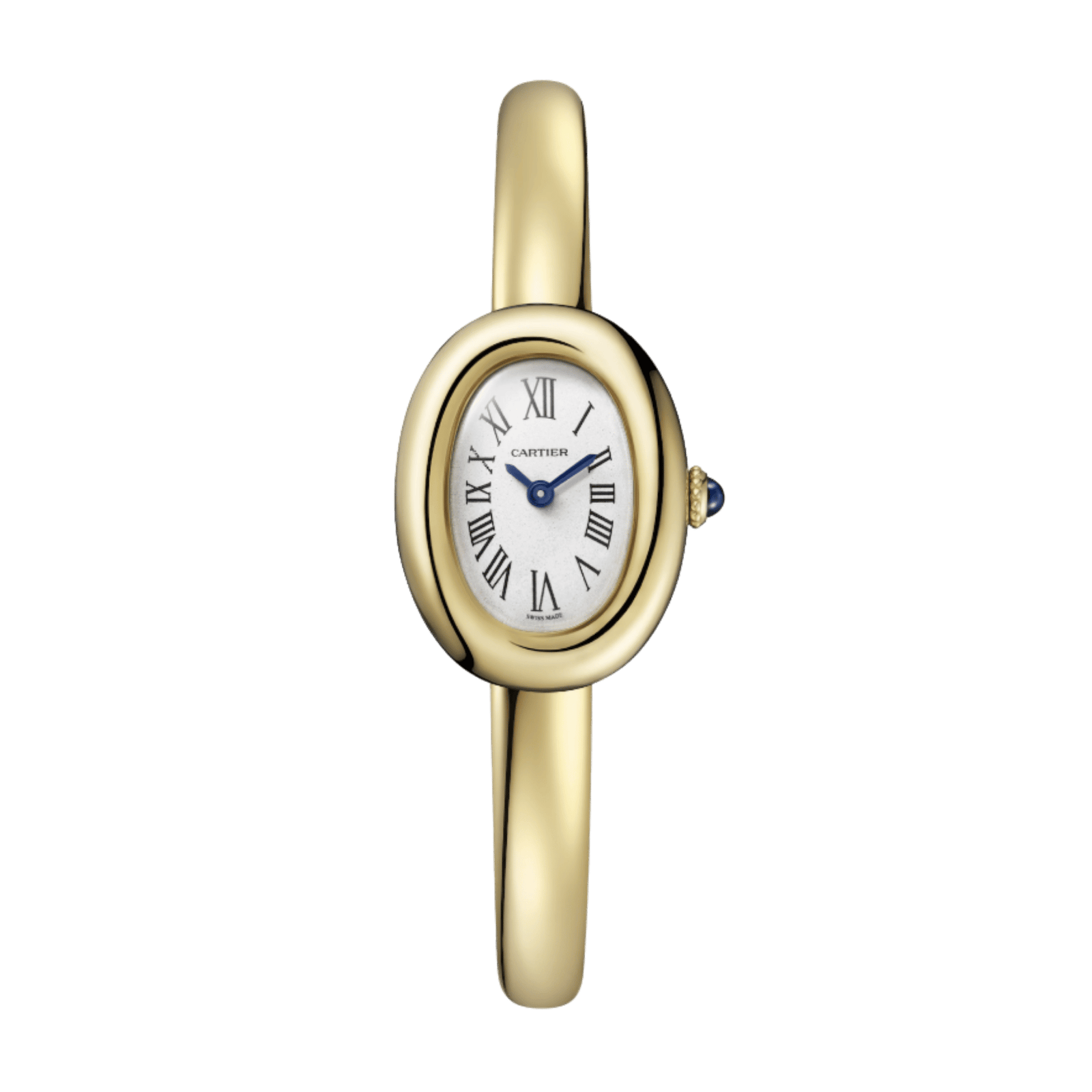 e627abcefb1a0970b04051663b69f0f5.png Baignoire de Cartier Size 17 Yellow Gold Silver Dial 18mm - Image 1