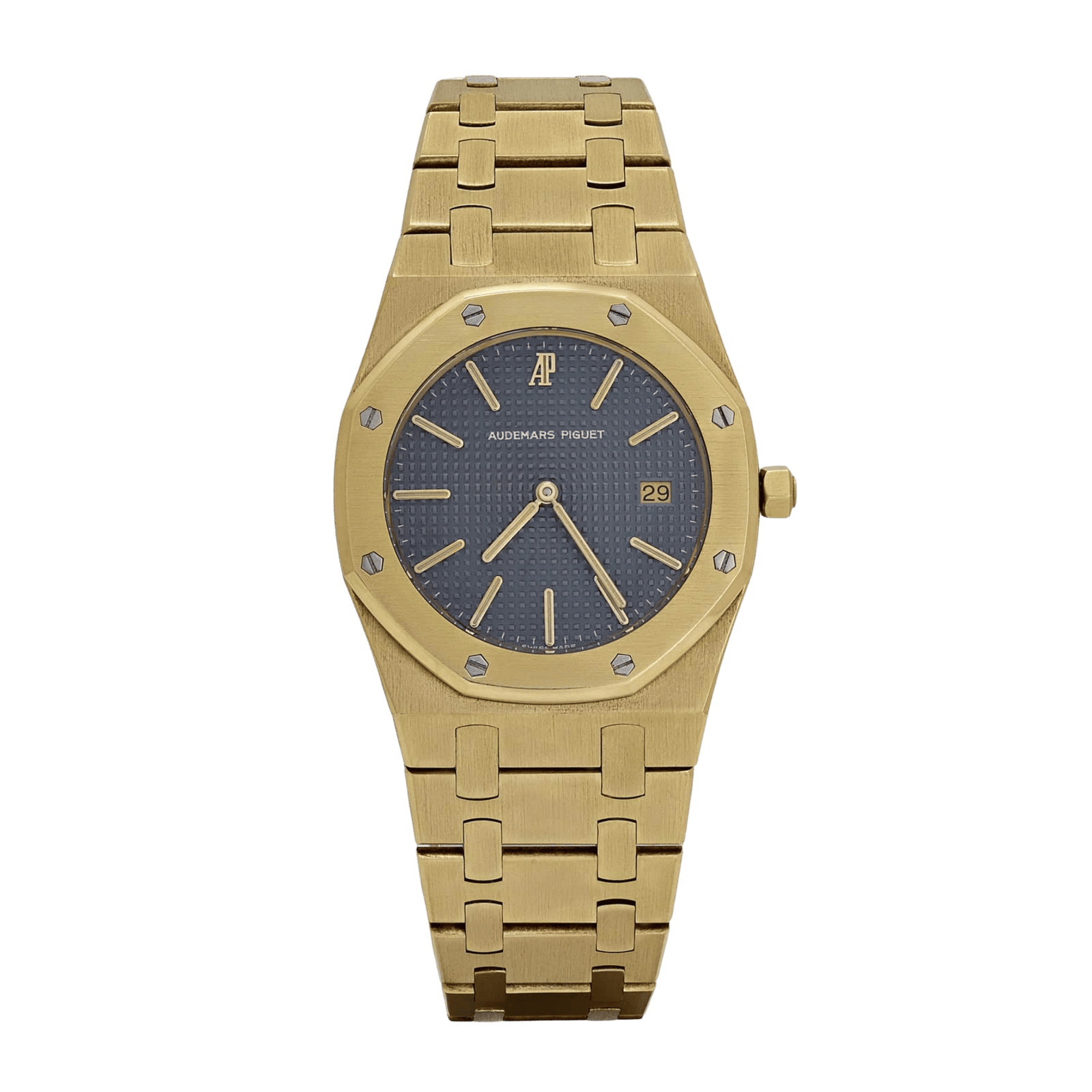 e893ab8f6af172c2651d1c58f26679cb.png Vintage Royal Oak Yellow Gold Grey Dial 33mm - Image 1