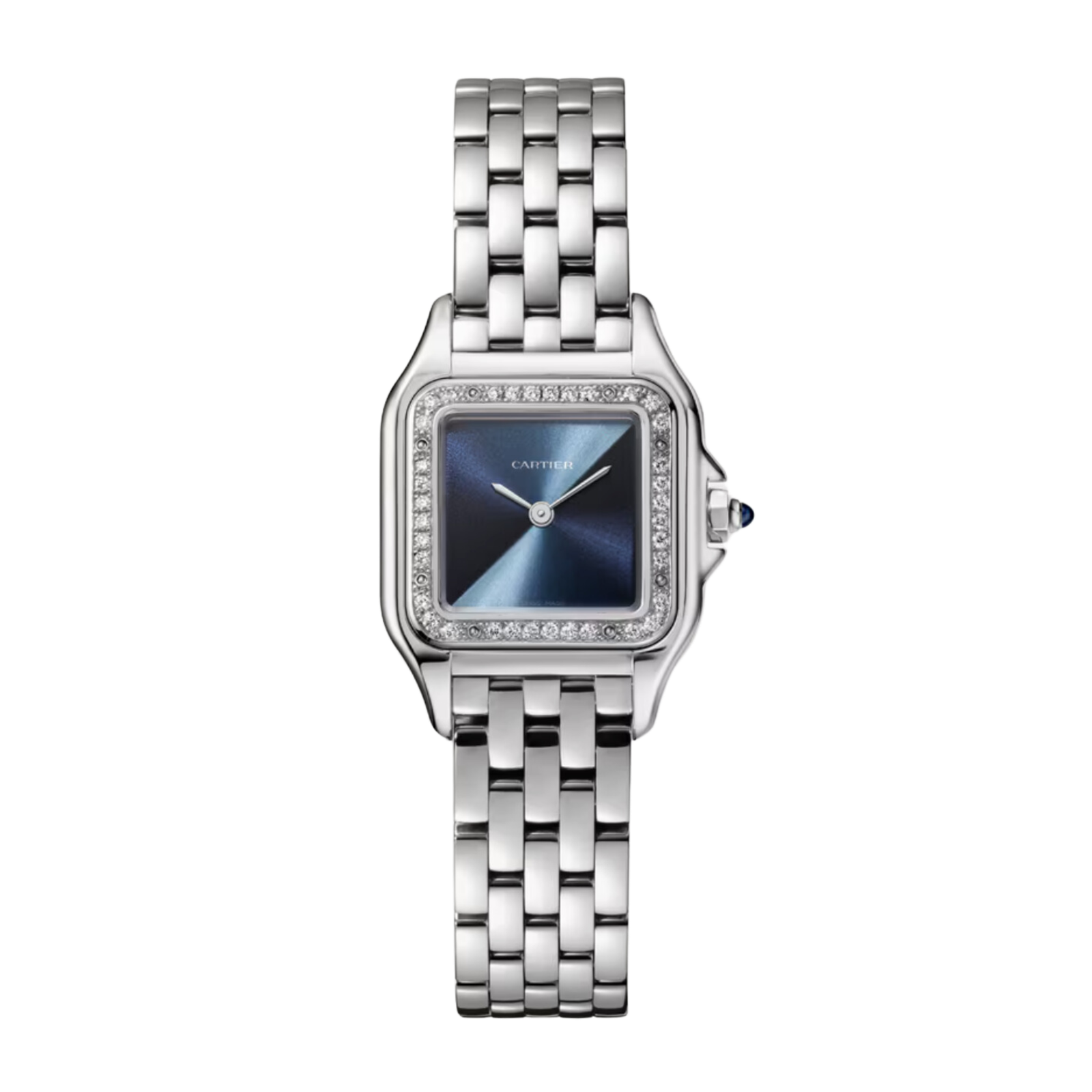ebdd2e948677a799be0ffb82ae9243f5.png Panthère de Cartier Steel Diamond Blue Dial 22mm - Image 1