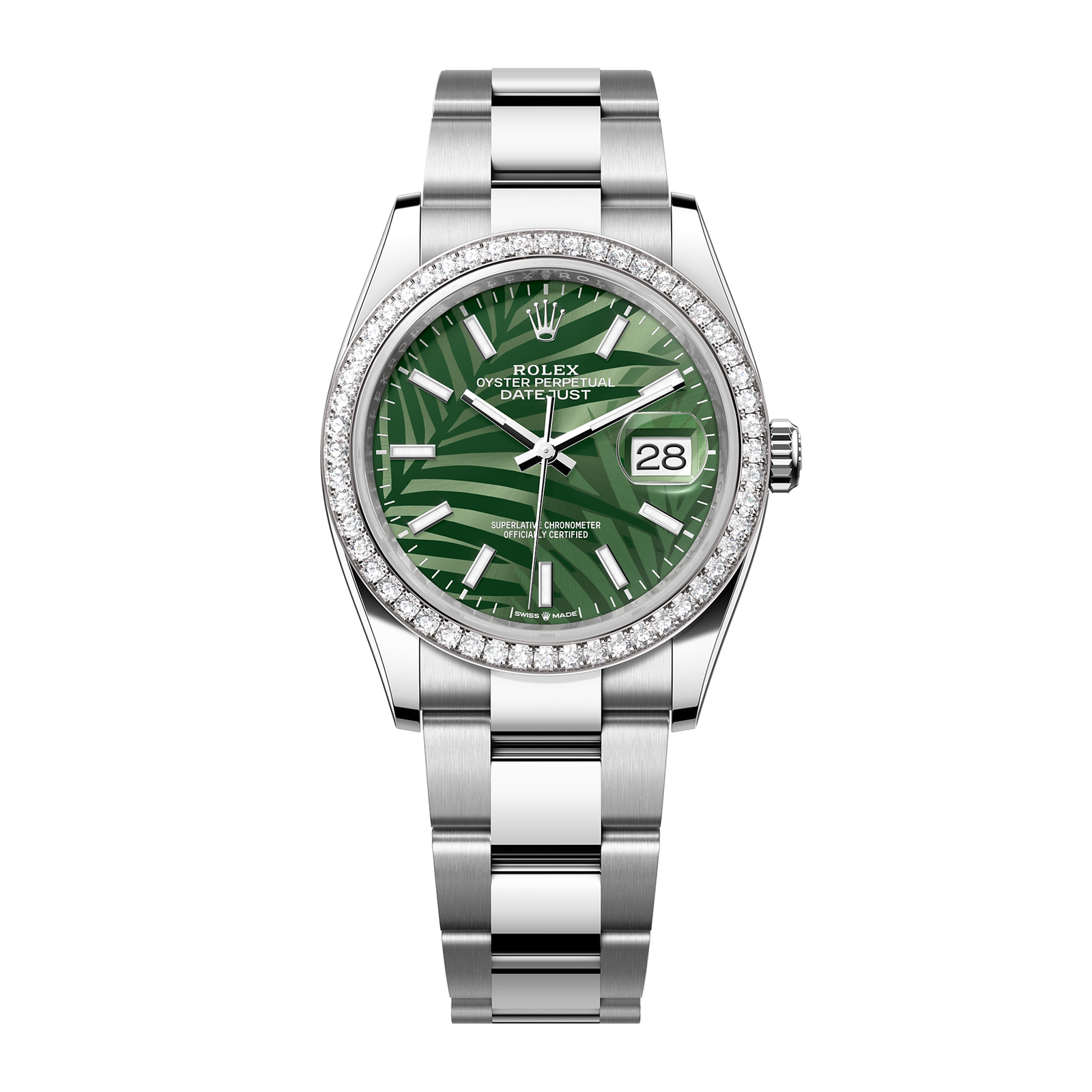 f232f7427758baf11497549fa6a6da29.png Datejust Steel Diamond Green Palm Dial 36mm - Image 1