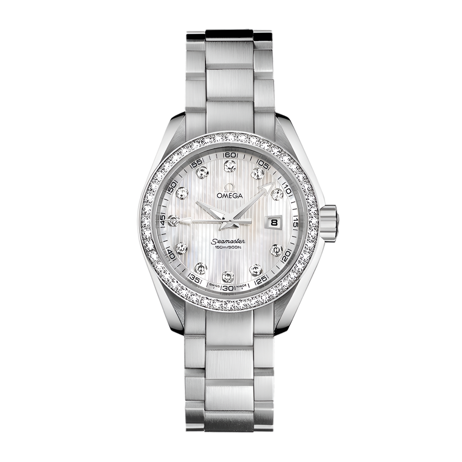f51650d335cf7cc5f32837e464843664.png Aqua Terra Steel Diamond Mother of Pearl Dial 30mm - Image 1