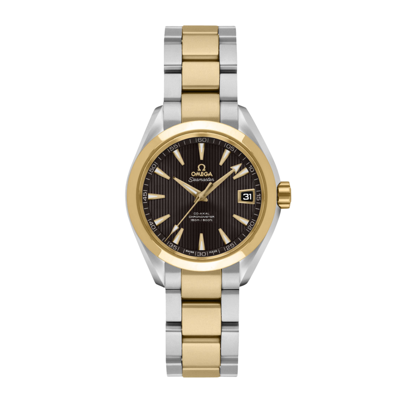 f89e609a56e3c3b6171827d94a07141d.png Aqua Terra Yellow Gold & Steel Grey Dial 30mm - Image 1