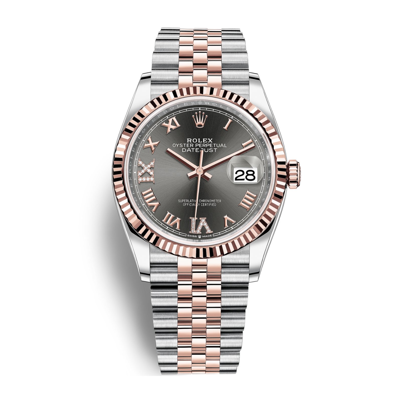 f8e9a7085c0d83620d087f7e7809b9c8.png Datejust Rose Gold & Steel Jubilee Grey Dial 36mm - Image 1