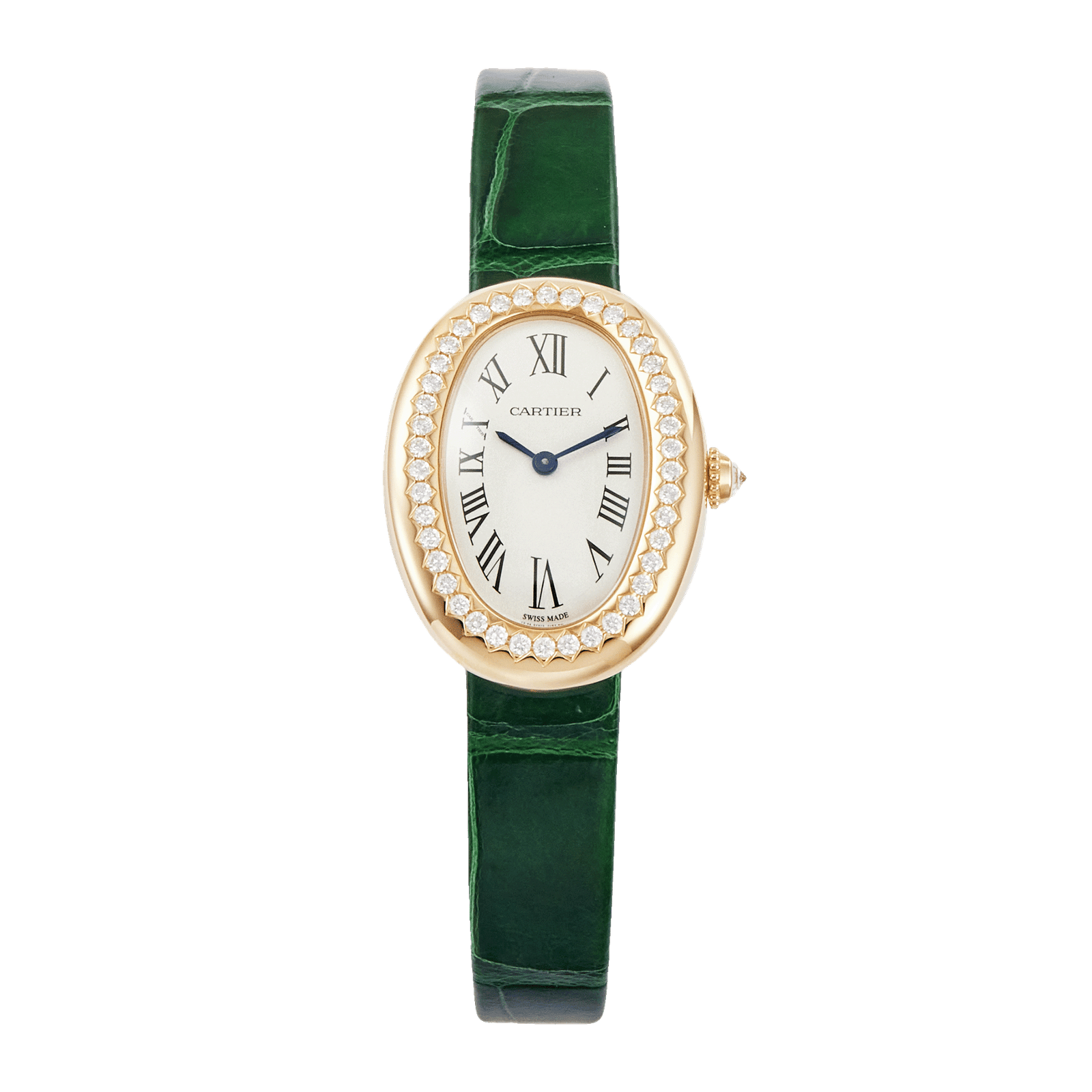 f96ef09b36556a8c9243470cac529390.png Baignoire de Cartier Yellow Gold Diamond Silver Dial 23mm - Image 1