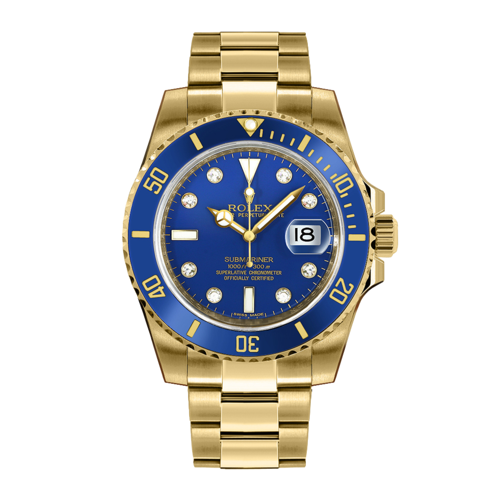 fb10d45988cb66a067ff73a9eaf8a3a3.png Submariner Date Yellow Gold Blue Dial 40mm - Image 1